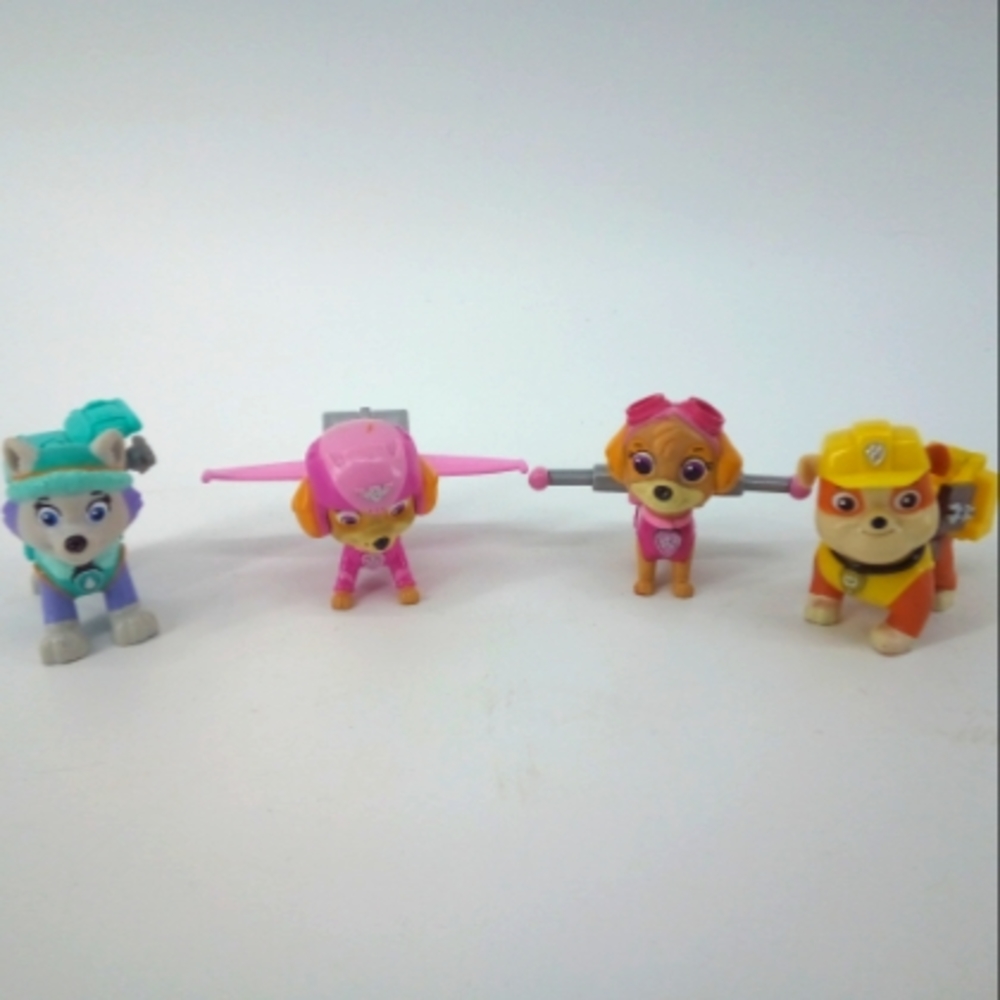 Paw Patrol Set of 4 Action Pack Pups Everest Air Rescue Skye Rubble Toys